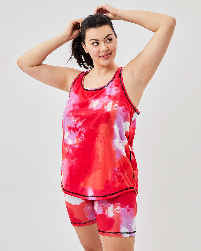 Front of plus size Courtney Tie-Dye Bike Short by Day/Won | Dia&Co | dia_product_style_image_id:155885